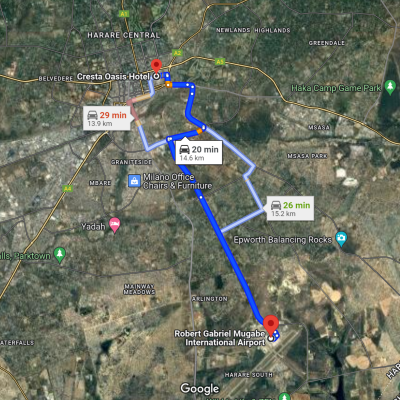 Airport To Cresta Oasis Accommodation